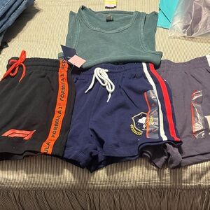 Lots of 3  Kids Shorts Set - Black, gray, Navy. Wild fable tank top.